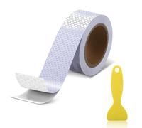 Bmliingchau Reflective Tape, 15mx5cm Reflective Tape Outdoor Waterproof for Car Truck Motorcycle Boat Bike Trailer Camper Balance Baby Strollers Helmets on Night - White