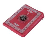 BMLIMITED BML 1 Pcs Travel Pocket Prayer Mat with Qibla Finder Compass in Carry Bag 60 X 100cm Portable & Travel Friendly Muslim Prayer Praying Rug Namaz Carpet (Red)