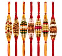 BMLIMITED BML 12 x Rakhi Without Box Thread Set with Traditional Raksha Bandhan Rakhis for Brothers Modern Attractive Design Rakhi for Brother (Assorted Designs)
