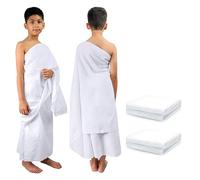 BMLIMITED BML 2 x Kids Ihram for Umrah White Ihram Towel for Umrah kids Hajj Ahram Breathable Absorbent Quick Dry Premium Quality Fabric Towel