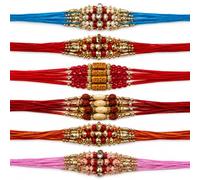 BMLIMITED BML 24 Pcs Premium Assorted Designer Rakhi Set for Brother Handmade Beaded Raksha Bandhan Sacred Thread Traditional Festival Gift