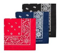 BMLIMITED BML 3 x Paisley Bandana Multi-Color Head Scarf for Pirates Face Mask Headband Neckerchief Handkerchief Cowboy Dress Up for Men Women and Kids