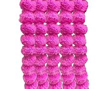 BMLIMITED BML 5 Pcs Artificial Marigold Flower Garlands 5 Feet Strings Long Marigold Garlands Wedding Party, Diwali, Mehndi, Christmas Decoration Photo Prop for Home Decoration (Pink)