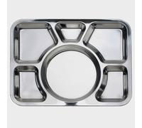 BMLIMITED BML 6 Compartment Stainless Steel Divided Dinner Plates Large Food Serving Tray for Lunch Indian Thali Restaurant & Home Kitchenware
