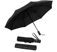 BMLIMITED BML Black Automatic Folding Umbrella Windproof Strong Frame Compact Travel Umbrella Auto Open Close Rain Umbrella Portable Lightweight for Men Women