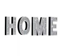 BMLIMITED BML Diamante Large Home Sign Letters 15 x 20 cm Silver Diamond Crushed Crystal Mirror Wall Art and Free Standing Decoration
