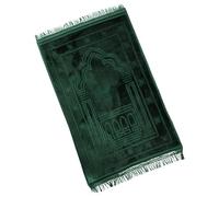 BMLIMITED BML Extra Large Velvet Prayer Rug Premium Quality Padded Non-Slip Janamaz Islam Muslim Namaz Carpet for Great Comfort on Knees and Forehead (Green)