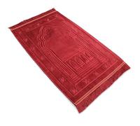 BMLIMITED BML Islamic Prayer Mat 2cm Extra Thick Padded Soft Velvet Janamaz 120 x 80 cm Non Slip Muslim Salah Namaz Rug Traditional Design Ramadan Eid Gift
