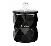 BMLIMITED BML Kitchen Storage Canister with Lid - Decorative Storage Jar for Tea, Coffee, Sugar, Biscuits & Dry Food - Multiple Colours and Designs Available (Black Marble Sugar Jar)