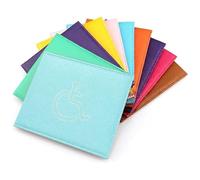 BMLIMITED BML PU Leather Disabled Badge Safe Wallet Protector Disability Parking Permit Discreet Display Cover Hologram Safe (Light Blue)