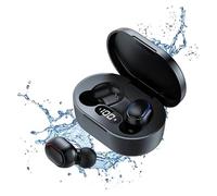 BMLOYG Wireless Headphones, True Wireless Earbuds with Led Display Charging Case, HD HiFi Stereo, One-click Smart Control, Built-in Mic, IPX7 Waterproof Bluetooth Earphones for Work and Sport
