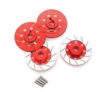 BMLZHO 4pcs 12mm Metal Brake Disc Wheel Hex Hub Adapter for Tamiya TT01 TT02 HPI HSP 94123 Sakura D4 1/10 RC in Road Racing Car(Red)