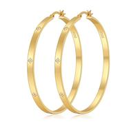 BMMYE 4mm Gold Hoops Earrings for Womens, 14K Gold Plated Rhinestone Hoop Earrings Hypoallergenic CZ Hoops for Sensitive Ears Non Tarnish Lightweight Sparkly Cubic Zirconia Hoop Earring Jewelry Gifts