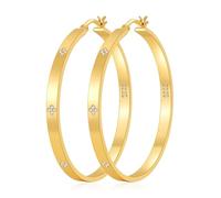 BMMYE 4mm Gold Hoops Earrings for Womens, 14K Gold Plated Rhinestone Hoop Earrings Hypoallergenic CZ Hoops for Sensitive Ears Non Tarnish Lightweight Sparkly Cubic Zirconia Hoop Earring Jewelry Gifts
