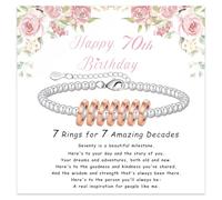 BMMYE 70th Birthday Gifts for Women Rose Gold Bracelet for Women with Birthdays Card 70th Birthday Gifts for Her