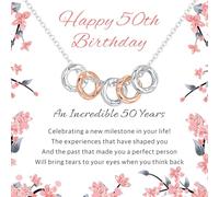 BMMYE Birthday Gifts for Women S925 Sterling Silver Necklace Happy Womens Necklaces 50th Birthday Necklace for Women