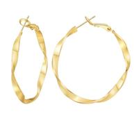 BMMYE Gold Hoops Earrings for Women Hypoallergenic Twisted 14K Gold Plated Hoop Earrings 40mm Medium Earring Hoop