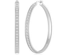 BMMYE Silver Hoops Earrings for Women Large Hoop Earring Sterling Silver Hoop Earrings for Women 50mm Big Hoops