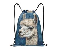 bmnaswt Alpaca Llama Print Drawstring Bag, Foldable Gym Backpack For Beach, Hiking, Gym & Daily Errands