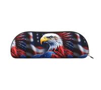 bmnaswt American Bald Eagle Print Storage Pouch,Cross Grain Zipper Pouch, Elegant Portable Makeup Stationery Bag