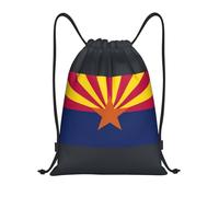 bmnaswt Arizona State Flag Print Drawstring Bag, Foldable Gym Backpack For Beach, Hiking, Gym & Daily Errands