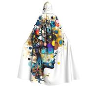 bmnaswt Artificial Intelligence Brain Print Hooded Cape Adult Halloween Hooded Cloak, Ideal For Cosplay, Parties & More