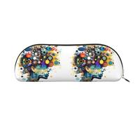 bmnaswt Artificial Intelligence Brain Print Storage Pouch,Cross Grain Zipper Pouch, Elegant Portable Makeup Stationery Bag