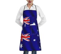 bmnaswt Australian Flag Print Apron With Pocket, Polyester Cooking Apron For Kitchen, Restaurant, Craft