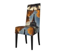 bmnaswt Beautiful Eiffel Tower Paris Print Stretch Removable Dining Chair Cover, Reusable Chair Decor For Kitchen, Hotel & Party