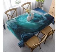 bmnaswt Beautiful Ocean Waves Print Rectangle Tablecloth, Decorative Party Tablecloth Washable Table Cover For Indoor Outdoor