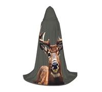 bmnaswt Beauty Deer Print Hooded Cape, Elevate Your Festive Look, Big Hood & Bow Tie, For Halloween/Cosplay