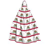 bmnaswt California State Flag Print Hooded Cape Adult Halloween Hooded Cloak, Ideal For Cosplay, Parties & More