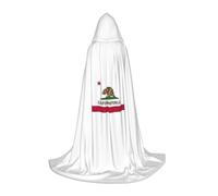 bmnaswt California State Flag Print Hooded Cape, Elevate Your Festive Look, Big Hood & Bow Tie, For Halloween/Cosplay