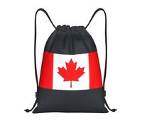 bmnaswt Canadian Flag Print Drawstring Bag, Foldable Gym Backpack For Beach, Hiking, Gym & Daily Errands