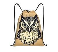 bmnaswt Cute Owl Print Drawstring Bag, Foldable Gym Backpack For Beach, Hiking, Gym & Daily Errands