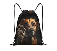 bmnaswt Dog Animal Pet Paw Print Drawstring Bag, Foldable Gym Backpack For Beach, Hiking, Gym & Daily Errands