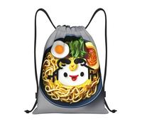 bmnaswt Egg Cup Noodle Ramen Print Drawstring Bag, Foldable Gym Backpack For Beach, Hiking, Gym & Daily Errands