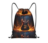 bmnaswt Electric Guitar Print Drawstring Bag, Foldable Gym Backpack For Beach, Hiking, Gym & Daily Errands