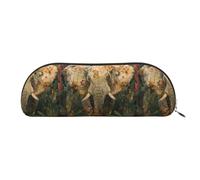 bmnaswt Elephant Print Storage Pouch,Cross Grain Zipper Pouch, Elegant Portable Makeup Stationery Bag