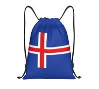 bmnaswt Flag Of Iceland Print Drawstring Bag, Foldable Gym Backpack For Beach, Hiking, Gym & Daily Errands