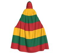 bmnaswt Flag Of Lithuania Print Halloween Adult Hooded Cloak, Unisex Hooded Robe Cloak Long Cape For Cosplay/Party