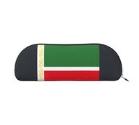 bmnaswt Flag of The Chechen Republic Print Storage Pouch,Cross Grain Zipper Pouch, Elegant Portable Makeup Stationery Bag
