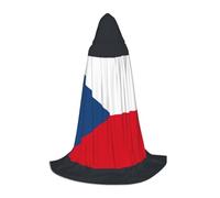bmnaswt Flag Of The Czech Republic Print Hooded Cape, Elevate Your Festive Look, Big Hood & Bow Tie, For Halloween/Cosplay