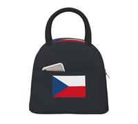 bmnaswt Flag of The Czech Republic Print Insulated Lunch Bag, Lunch Bag with Front Pocket, Insulated Lunchbox with Zippers
