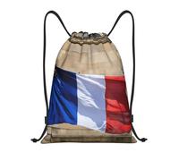 bmnaswt French Flag Print Drawstring Bag, Foldable Gym Backpack For Beach, Hiking, Gym & Daily Errands