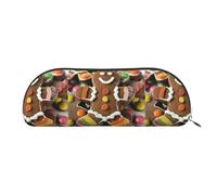 bmnaswt Gingerbread Man Candy Print Storage Pouch,Cross Grain Zipper Pouch, Elegant Portable Makeup Stationery Bag