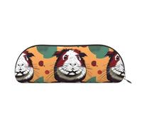 bmnaswt Guinea Pig Pattern Print Storage Pouch,Cross Grain Zipper Pouch, Elegant Portable Makeup Stationery Bag