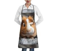 bmnaswt Guinea Pig Print Apron With Pocket, Polyester Cooking Apron For Kitchen, Restaurant, Craft