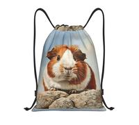 bmnaswt Guinea Pig Print Drawstring Bag, Foldable Gym Backpack For Beach, Hiking, Gym & Daily Errands