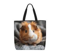 bmnaswt Guinea Pig Print Lightweight Zipper Tote Bag, Casual Daily Handbag For Shopping And Work